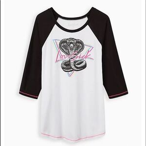 Torrid Lovesick Cobra snake lovesick raglan t tee shirt vintage triangle NEW 2X